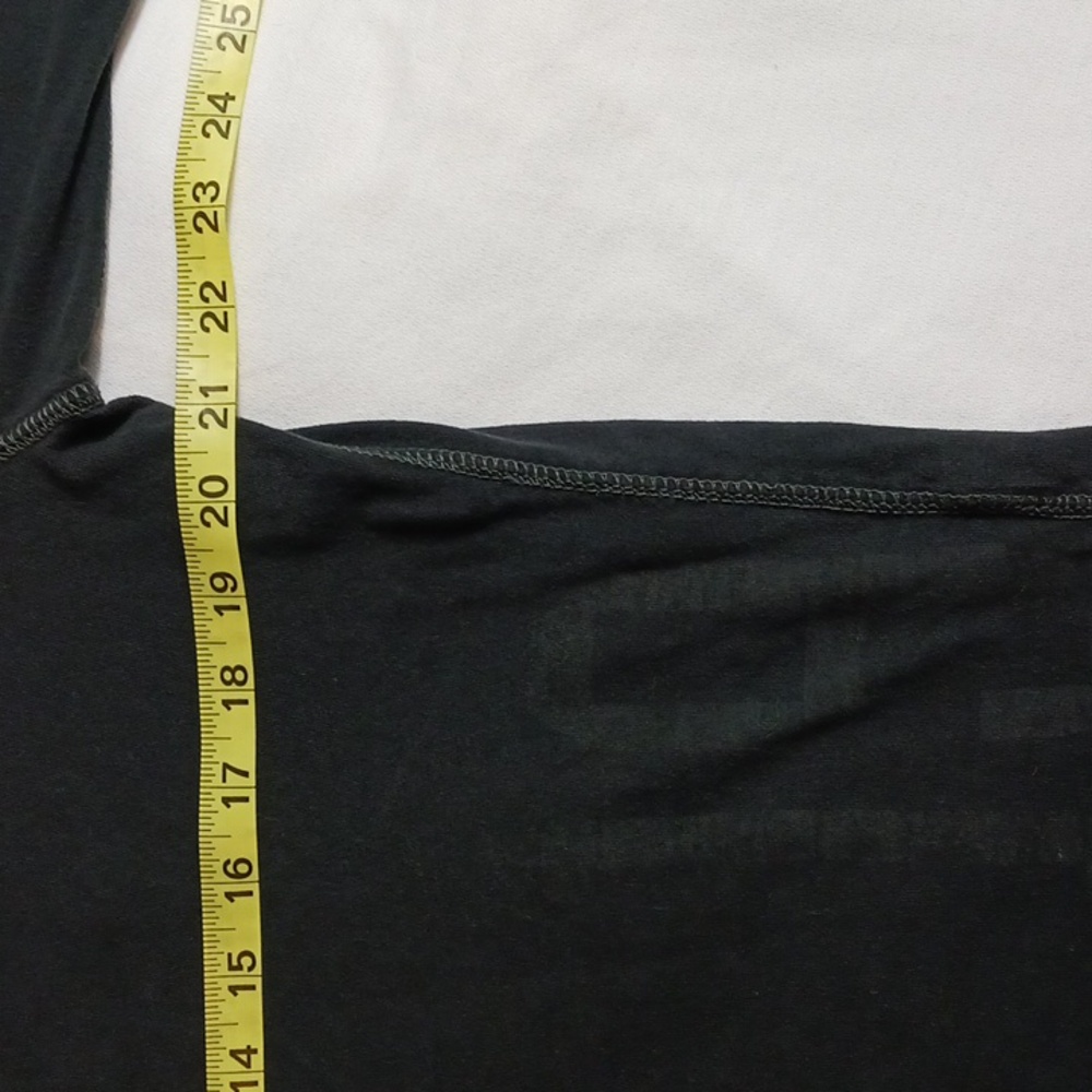 Aeropostale Faded Black Henley Long Sleeve Shirt Y2K Grunge Punk Size L - Picture 4 of 8